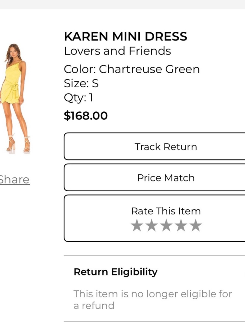 Lovers + Friends Chartreuse Green One-Shoulder Mini Dress